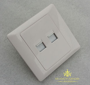 上海铃榆 电话+电脑插座 宇泰开关插座 墙壁开关插座面板86型50克