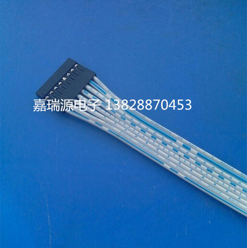 生产杜邦2.54mm间距8P单头连接线 母头接插件2468 24AWG蓝白排线