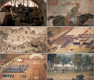 古代清朝 御用洋人画师绘画 勇猛战士皇帝高清实拍视频素材