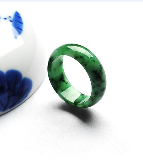 包邮缅甸天然a货满绿翡翠戒指冰糯种圈戒 男女款纯翡翠玉戒指