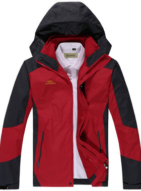 新潮两件套男抓绒登山服冲锋衣