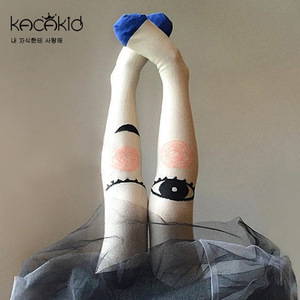 kacakid春秋爆款童袜 甜美女童大眼睛连裤袜潮范全棉公主袜舞蹈袜