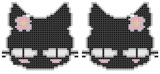 钥匙扣手机链双面绣十字绣挂件材料包小黑猫P343图片