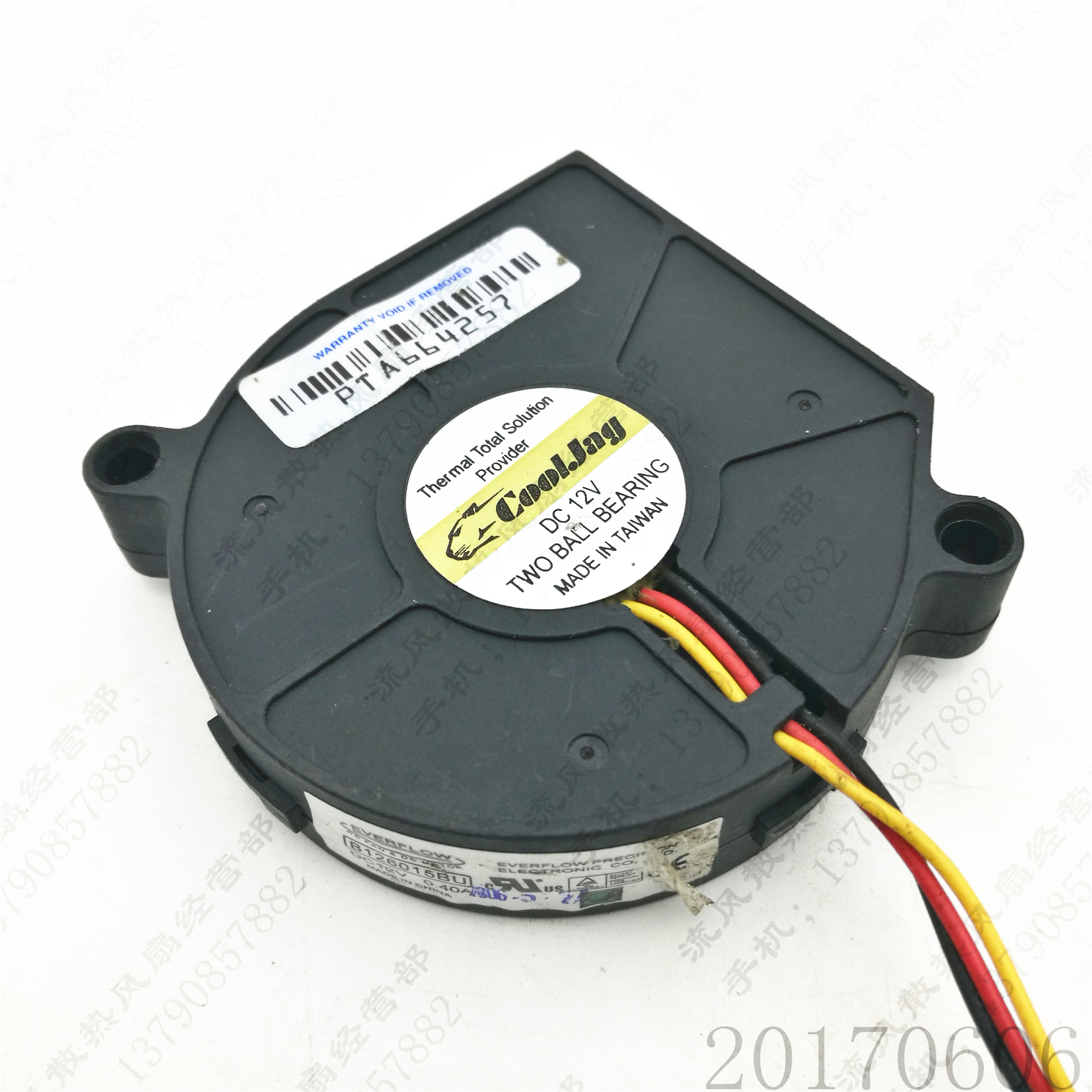 EVERFLOW B126015BU 12V 0.40A 6cm CPU AMD一体机涡轮风扇 6015