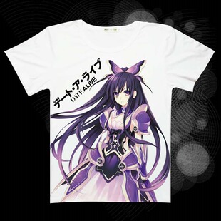 约会大作战 时崎狂三 琴里 十香 四糸乃周边短袖t恤衣服夏装
