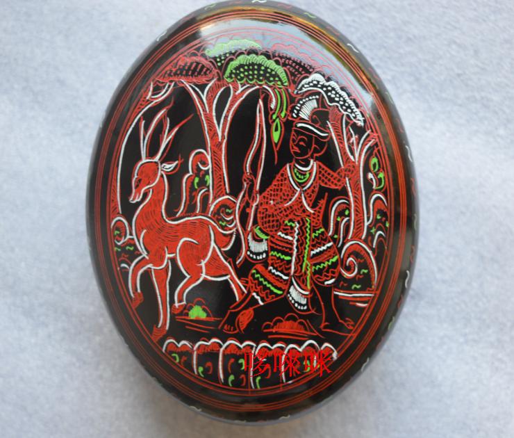 首饰盒漆器工艺品手工绘画传统