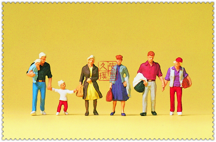 久安铁道 仿真人物 微缩小人 1:87 PREISER 10517 行走的旅客