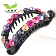 Bagen grass hand-studded hair clips hair accessories pony tail clip card Crystal twist clamp horizontal clamp plate Korea headwear