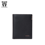 Wan Lima first layer leather men's wallets genuine big business and leisure wallet men short clip vertical wallets