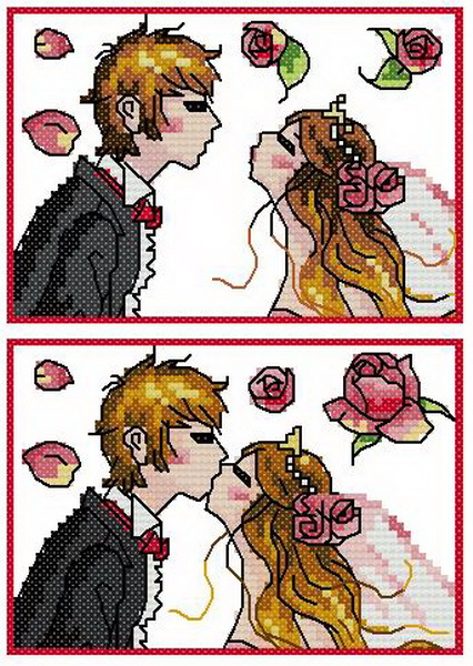 十字绣自配材料双面绣公交卡套名片夹证件卡套包对吻爱人