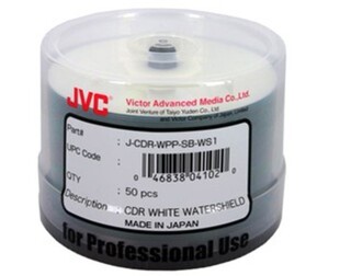 WaterShield高光防水可打印光盘CD 原装 JVC 正品 50片桶装