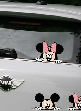 mini装饰贴卡通可爱米奇米妮贴纸minicooper拉花米老鼠车贴纸