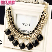 Genuine pink Empress jewelry necklace pendants-black gem-encrusted short necklace pendant exaggerated collar bone chain