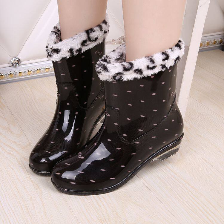冬季加棉保暖水晶学生雨靴新品