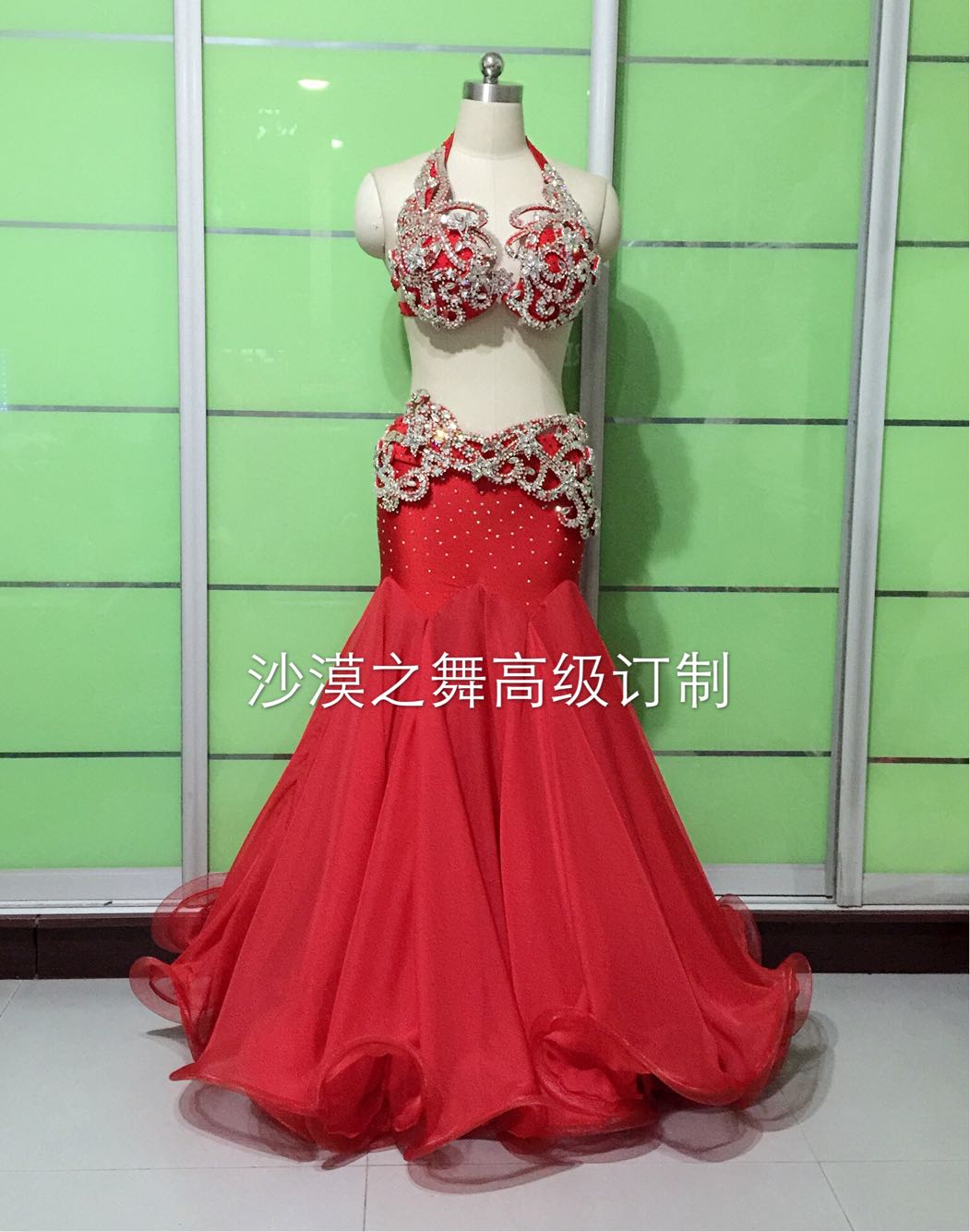 颜学丽老师原版 大摆包臀鱼尾演出服套装 肚皮舞表演服 沙漠之舞