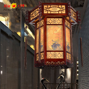 中式吊灯小宫灯中式仿古木艺宫廷吊灯餐厅灯茶楼吊灯走廊过道灯