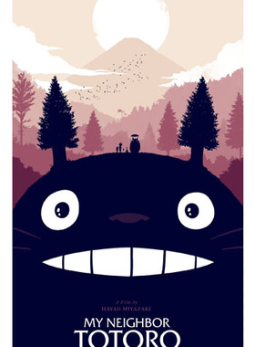 日本宫崎骏动画海报 龙猫 动漫海报儿童房玄关装饰画挂画 D8202B