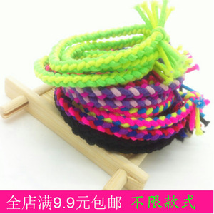 韩国进口发饰头饰发圈头绳高弹力扎头发皮筋原创手工编织手链头绳