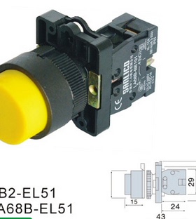 SB2(LA68B-E XB2)-EL51 凸头按钮开关