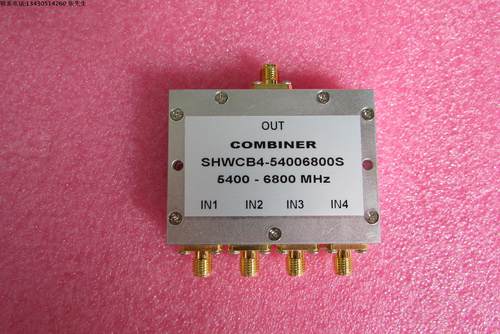 5400-6800MHz 10W SMA RF 射频同轴4路 四合一合路器 频率可定制 厂家承若质量保修1年，请放心购买   型号：SHWCB4-54006800S  50欧姆 四 合一 6dB 合路器