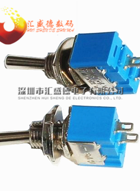 6MM钮子开关 MTS-101蓝色钮子 拨动开关2脚2档 微型钮子 2P2T