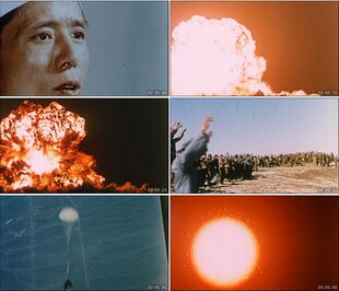 中国原子弹试验氢弹爆炸核弹核试验/实拍视频素材珍贵历史史料