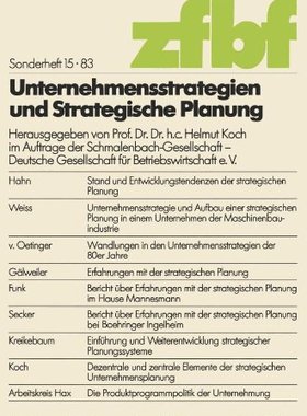 【预售】Unternehmensstrategien Und Strategische Planung