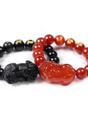 2026年生肖属牛鸡蛇属蛇本命年巳酉丑三合通宝吉贵宏神将貔貅手链