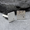 [Handmade silver manual customized Silver Cufflinks Lettering square sleeve nail Shirts High-end gift
