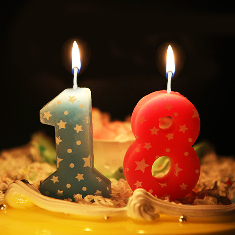 生日蜡烛 蛋糕蜡烛 粉色蓝色数字蜡烛  生日快乐蜡烛