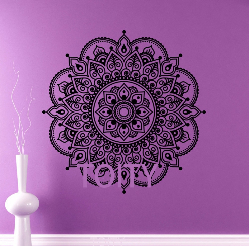 mandala贴画曼荼罗墙贴瑜伽静坐装饰画莲花座贴纸