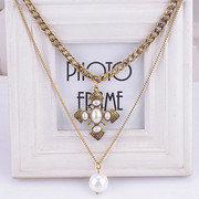 Covered mail necklace key female Korean fashion clothes accessories long Flower necklace