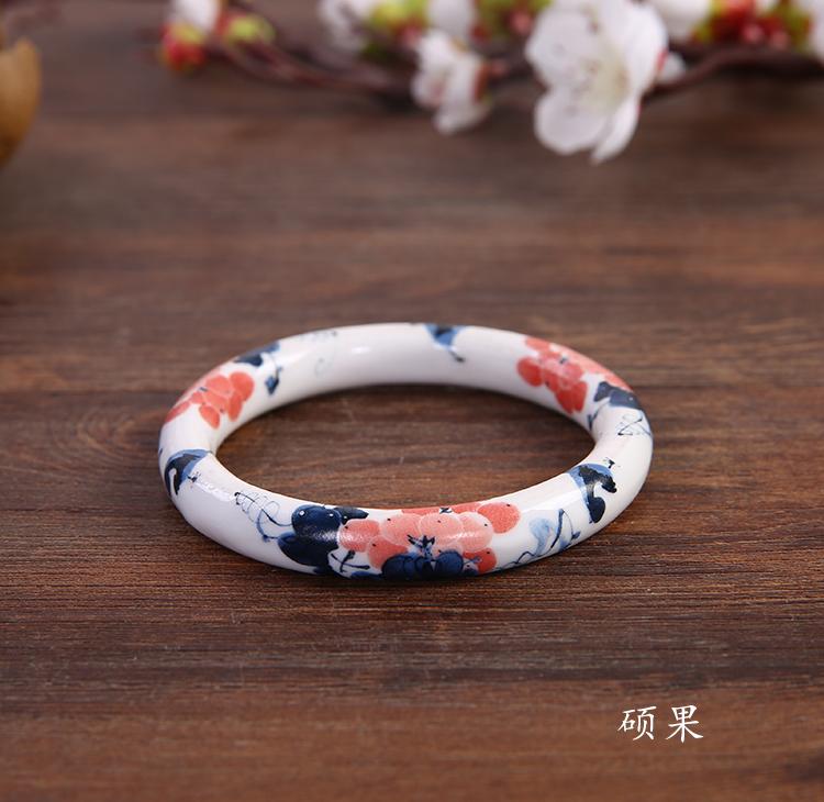 古风陶瓷饰品青花瓷手镯手作中国风景德镇陶瓷礼品生日礼物送礼盒