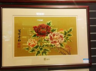 吉祥云锦小号万紫千红精品框画 出国礼品 南京特产南京云锦研究所