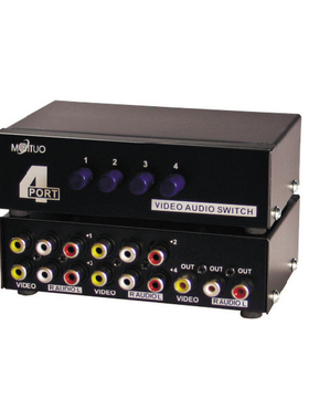 迈拓MT-431AV 4口 三莲花 音视频 AV切换器 4进1出 电视机顶盒DVD