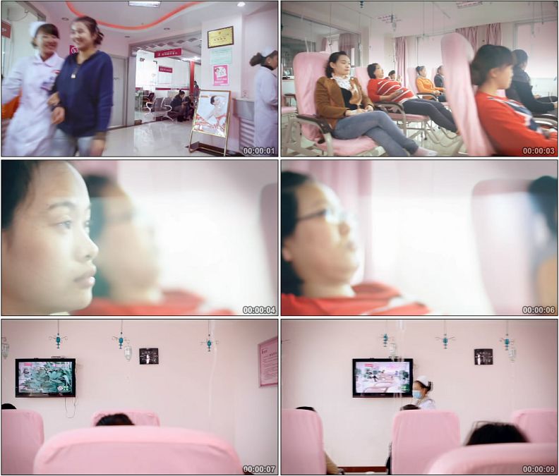 妇科医院服务病人输液护士护理医疗高清实拍视频素材