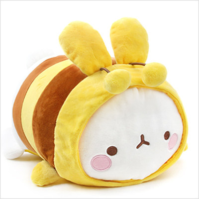 韩国代购蜜蜂molang/趴姿趴趴土豆兔靠枕小抱枕玩偶公仔/毛绒靠垫