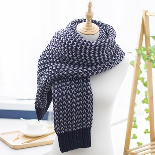 送男友的神器双元宝围巾毛线团柔软粗线编织情人棉围巾diy材料包