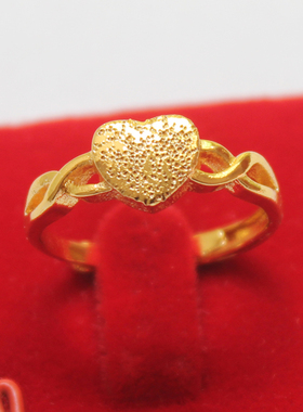 活口桃心指环礼物假黄金