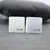 [Handmade silver Pure handwork customized Lettering Silver Cufflinks French shirt Cufflinks