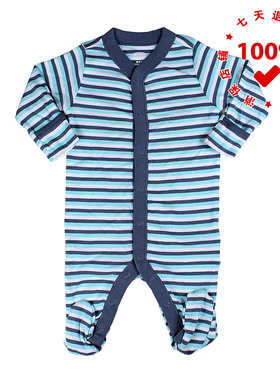 正品老海军OLD NAVY蓝系条纹婴幼儿连体衣长款包屁爬服纯棉哈衣