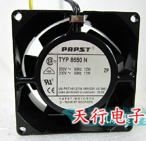 原装ebmpapst风扇TYP 8550N 8038 220V全金属耐高温风机8555N