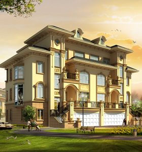 欧美别墅风景图 唯美别墅图片 来图定做 海报制作装饰画 J2219C