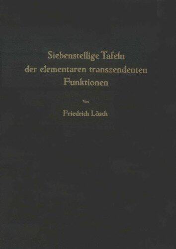 【预订】Siebenstellige Tafeln Der Elementare...