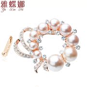 Ya-na Korean rhinestones jewelry chest flowers scarf buckle brooches brooch Pearl dual A0032