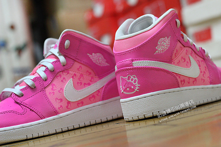 STY定制Air Jordan 1 AJ1 白粉Kitty情人节 高帮复古运动鞋新款女