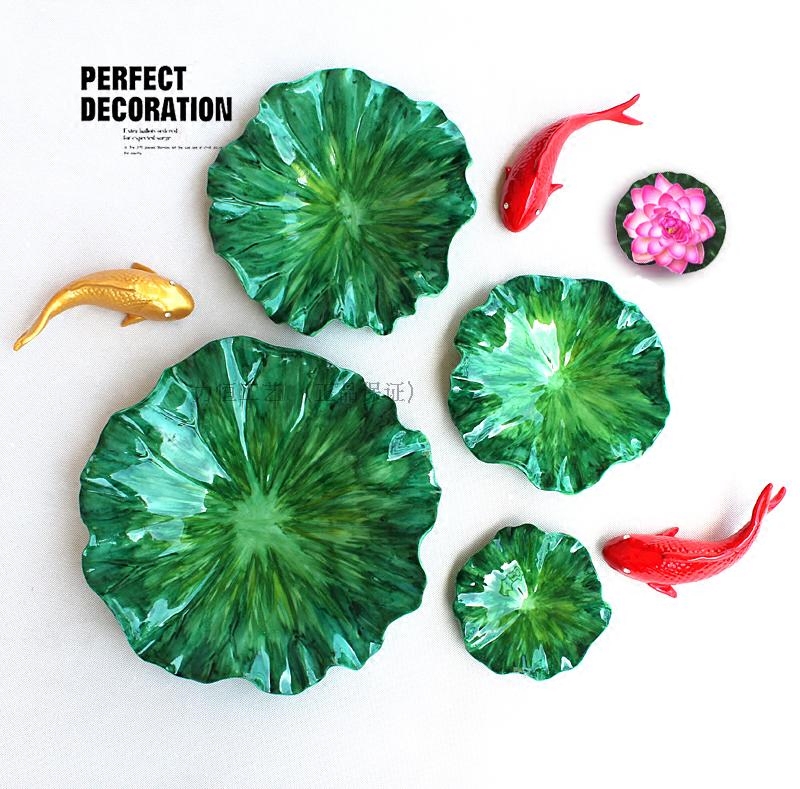 树脂鱼墙家居荷塘月色背景壁饰