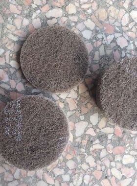 3M scotch-brite磨片，3寸，150目百洁布打磨片，土黄色3寸打磨块