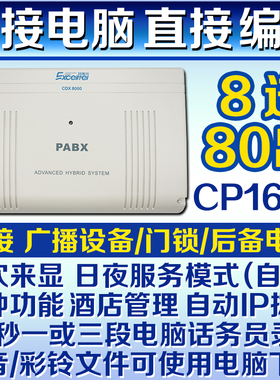 昌德讯CP1696程控电话交换机8进80出电脑设置彩铃下传来显PABX酒店单位学校CDX8000