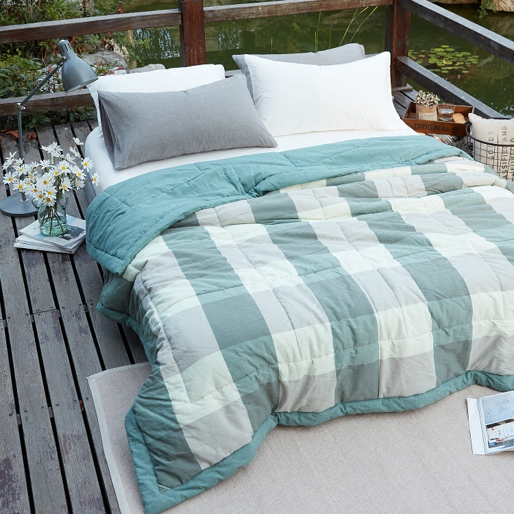 良品格子水洗棉被子秋冬季加厚保暖冬被纯棉日式全棉单双人被芯